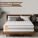 Matelas Orthopédique 140x190cm, Hauteur 25 cm, Matelas à Ressorts ensachés 7 Zones