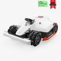 Robot tondeuse sans fil périphérique Mammotion LUBA 2 AWD, vue latérale à 45 degrés avec le badge TIME Best Inventions 2