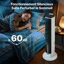 VEVOR Ventilateur Tour Colonne 1017 mm — Oscillation 70°, Silencieux, Humidificateur 4L, Télécommande & Minuterie 24h