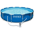 Kit Piscine hors sol tubulaire INTEX - Metal Frame - 366 x 76 cm - Ronde (Livrée avec pompe et cartouche)