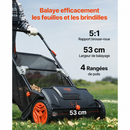 LeafMaster - Balayeuse à Gazon avec Bac à Grande Capacité