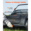 LeafMaster - Balayeuse à Gazon avec Bac à Grande Capacité