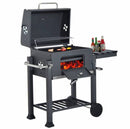 Barbecue charbon 3-en-1 — Grill, Fumoir & Rôtissoire
